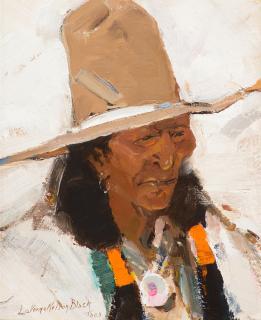 Appraisal: LAVERNE NELSON BLACK - Indian Portrait Taos oil on board