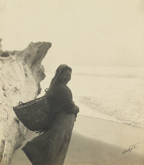 Appraisal: CURTIS EDWARD S - Untitled native woman by the sea