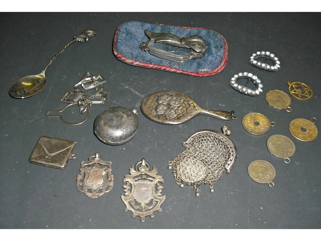 Appraisal: Small selection of silver and other objects including an engraved