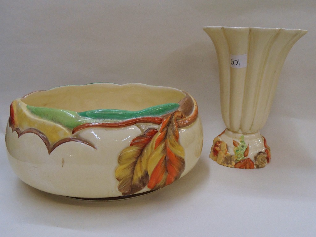 Appraisal: Clarice Cliff vase and a bowl