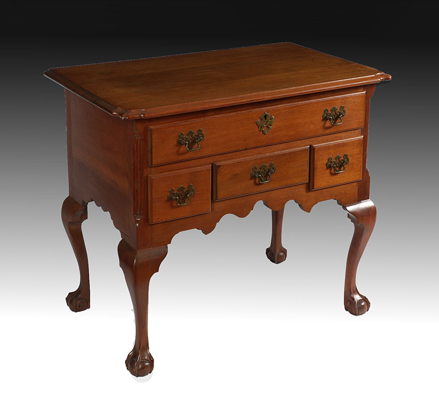 Appraisal: TH CENTURY CHERRY QUEEN ANNE LOWBOY Top with shaped front