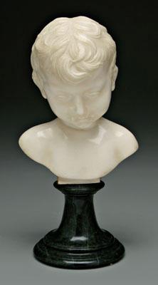 Appraisal: th century marble sculpture portrait bust of a shy young