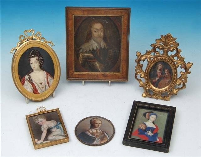 Appraisal: A MINIATURE PORTRAIT OF CHARLES I oil on copper x