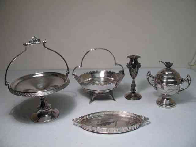 Appraisal: Lot of assorted silverplated items Includes a handled Reed and