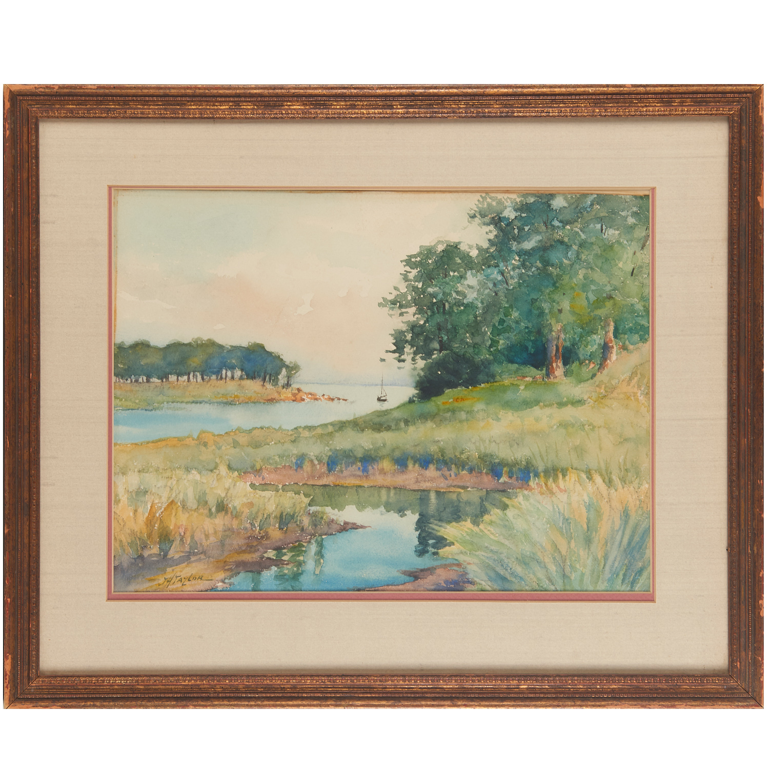 Appraisal: J H TAYLOR WATERCOLOR J H Taylor th c coastal