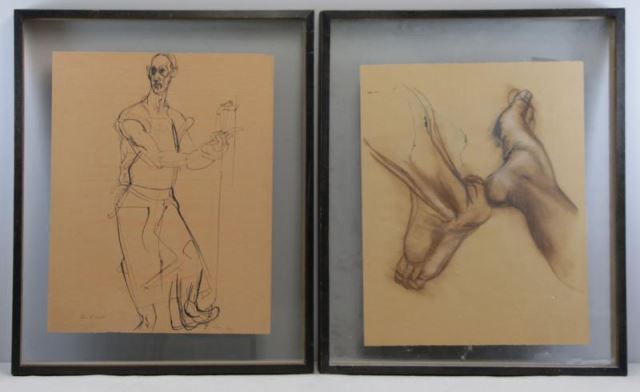 Appraisal: LEBRUN Rico Two Double Sided Figure Studies Pepe the Butcher