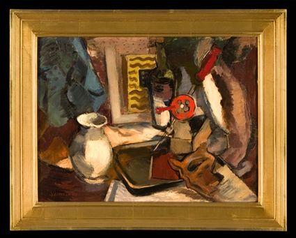 Appraisal: MORRIS DAVIDSON - STILL LIFE Oil on canvas x in