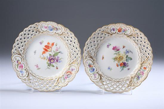 Appraisal: TWO MEISSEN PORCELAIN DESSERT PLATES late th - early th