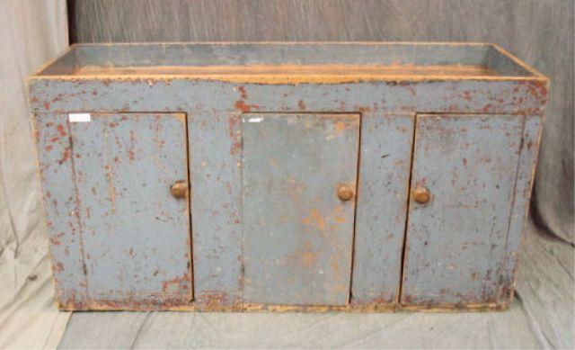 Appraisal: Country Wash Stand Cabinet with Doors Traces of original red