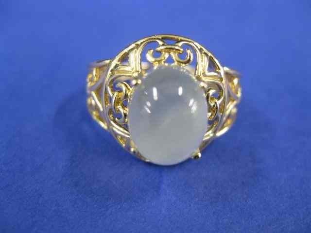 Appraisal: Moonstone Ring fine cabachon gem in k openwork yellow gold