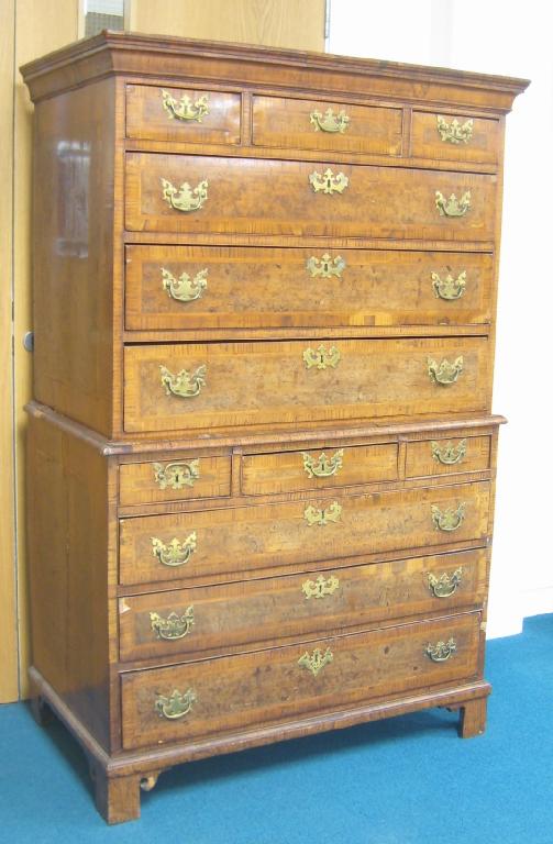 Appraisal: An th Century walnut Chest on Stand fitted six short