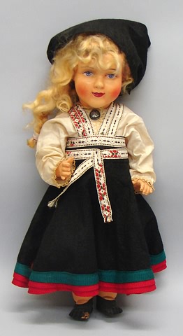 Appraisal: Celluloid doll Unmarked doll with molded hair and features Blonde