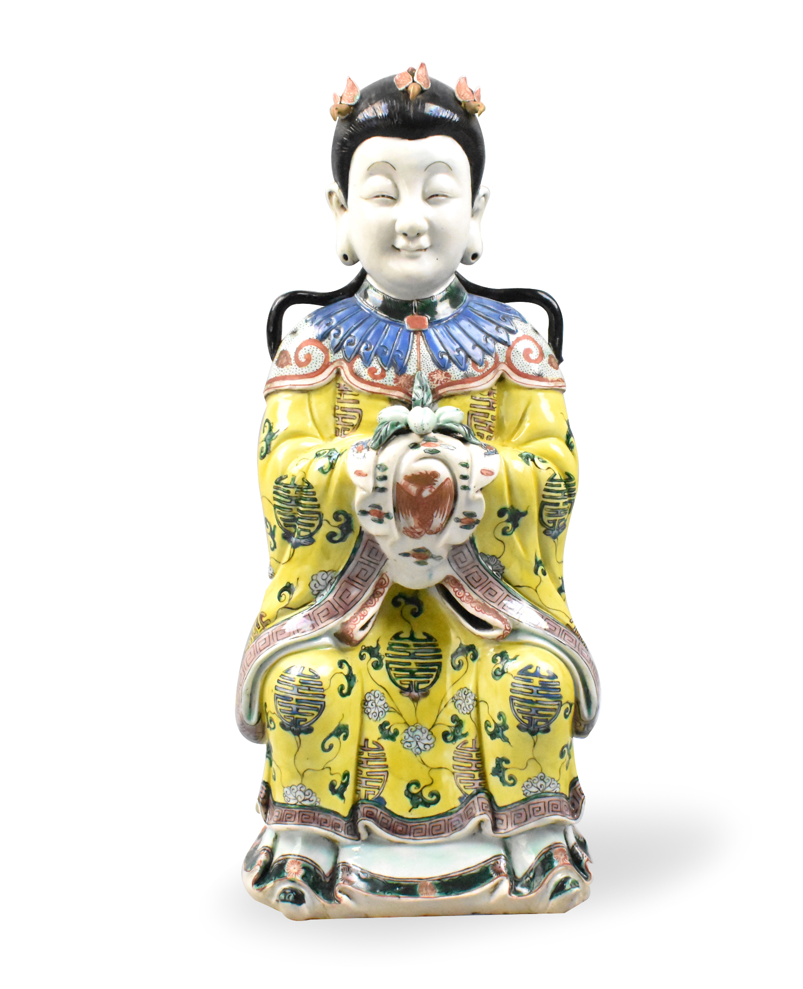 Appraisal: Large Chinese famille verte female diety dating from the Kangxi