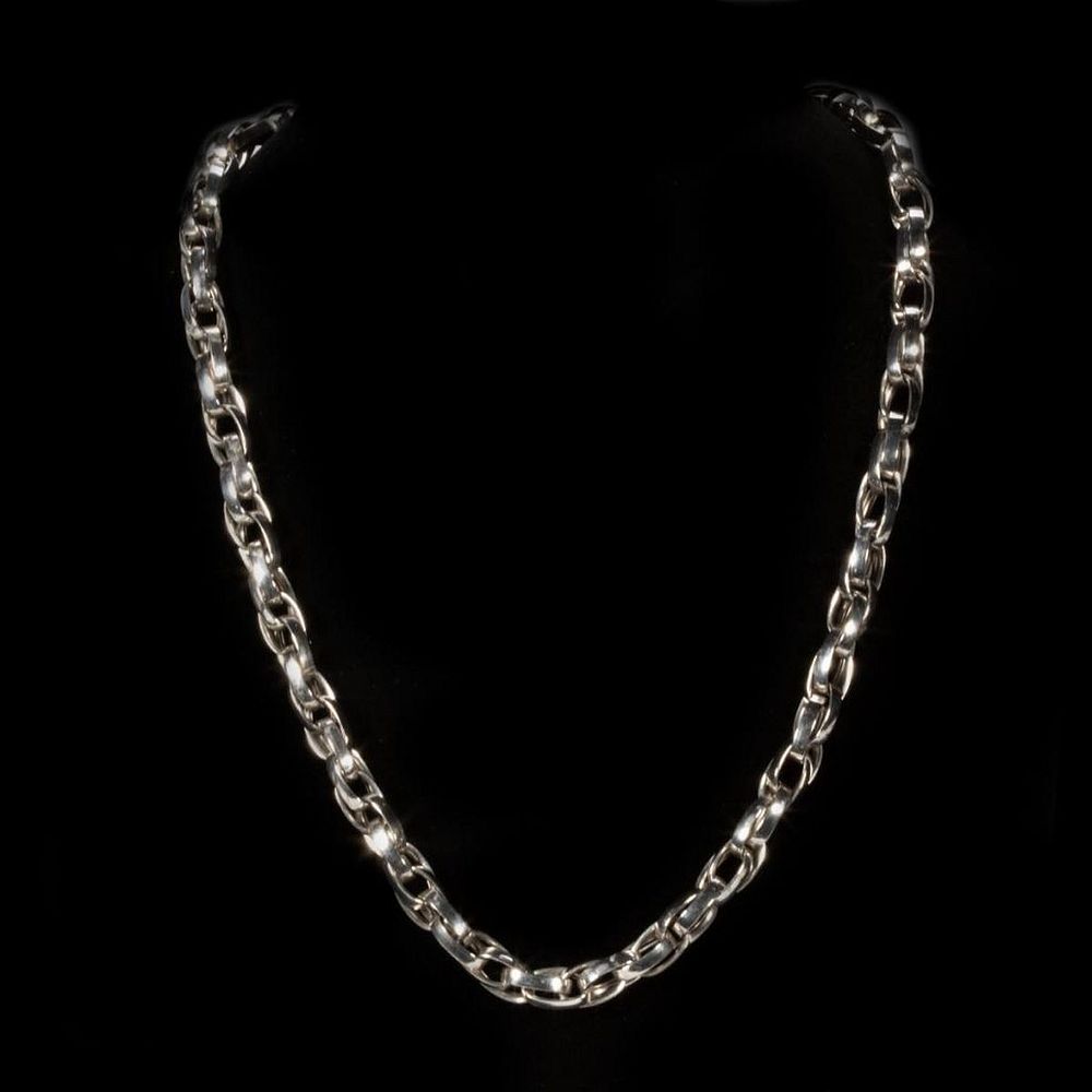 Appraisal: k white gold necklace and bracelet set Italy designed with