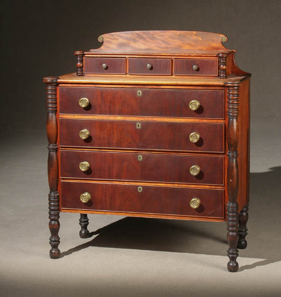 Appraisal: Federal Brass Mounted Mahogany Gentleman's Bureau Salem Massachusetts Circa Right