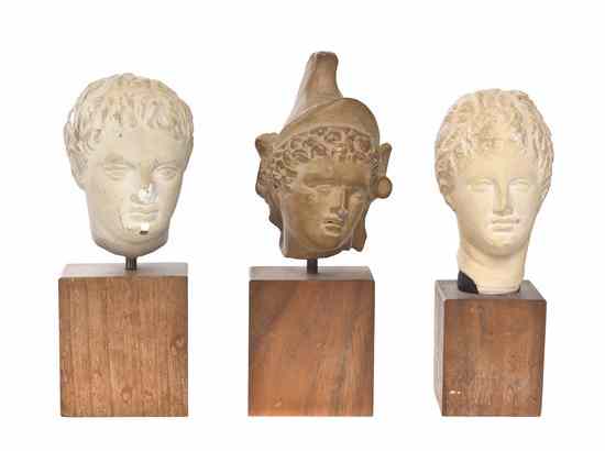 Appraisal: Three Museum Cast Roman Style Plaster Busts after the Antique