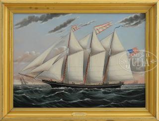 Appraisal: JOSEPH B SMITH American - PORTRAIT OF THE SCHOONER GULF