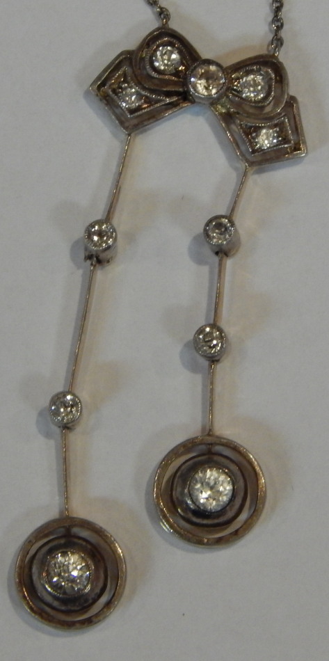 Appraisal: An Art Deco necklace and chain the pendant in the