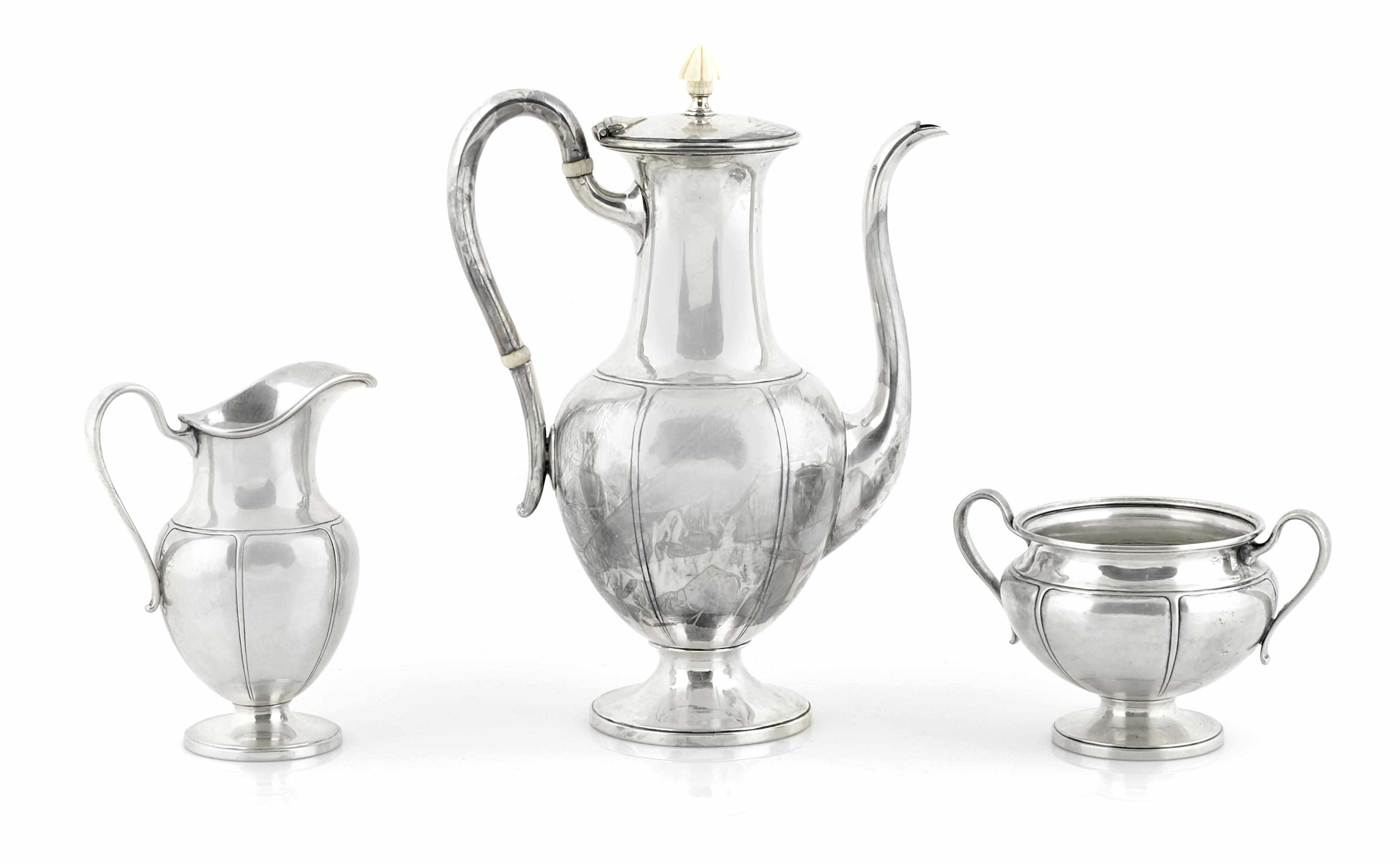 Appraisal: SilverProperty of Various Owners An American sterling silver three-piece coffee