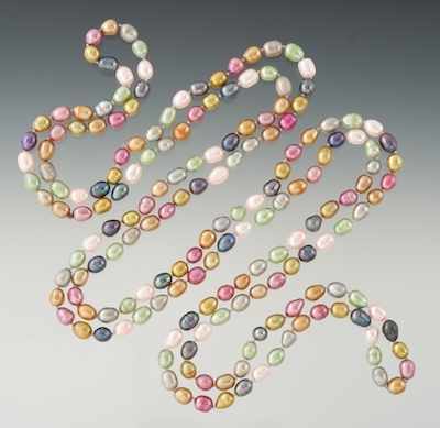 Appraisal: A Matinee Length Strand of Multicolor Freshwater Cultured Pearls A