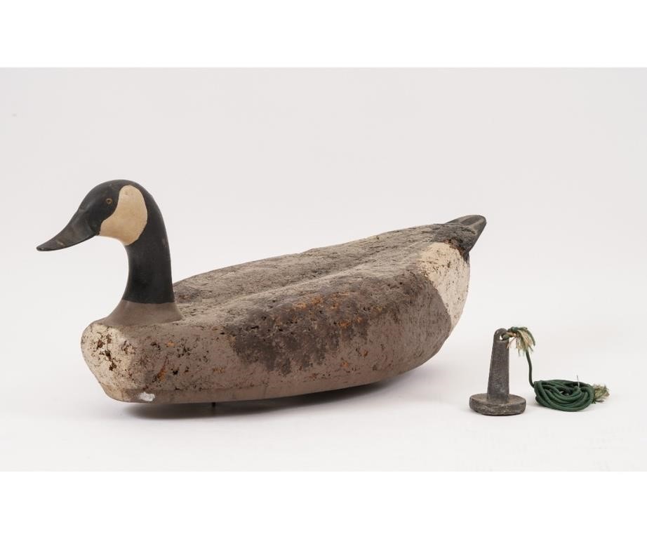 Appraisal: Life-size cork wood goose decoy initialed H A W with