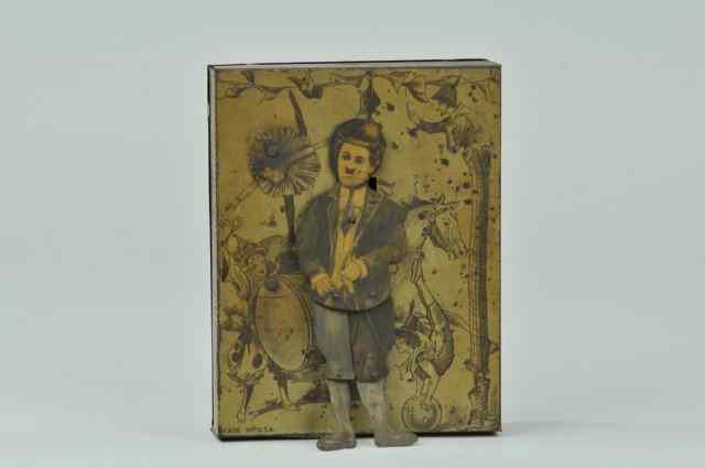 Appraisal: CHARLIE CHAPLIN DANCER WITH STAGE Flat lithographed tin figure of