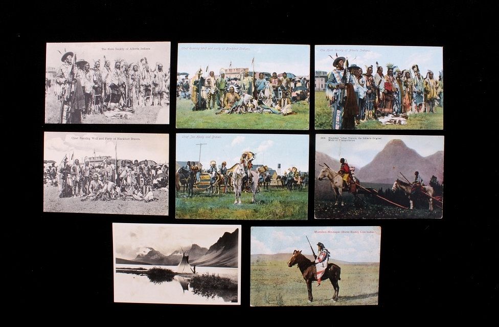 Appraisal: 's Black Feet Indian Postcard Collection Featured in this lot