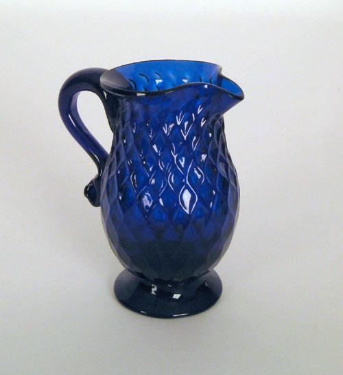 Appraisal: Stiegel type pattern molded cobalt glass creamer late th early