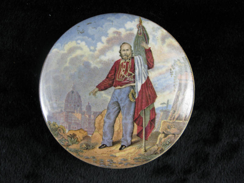 Appraisal: Prattware Pot Lid English ca s depicting the famous Italian