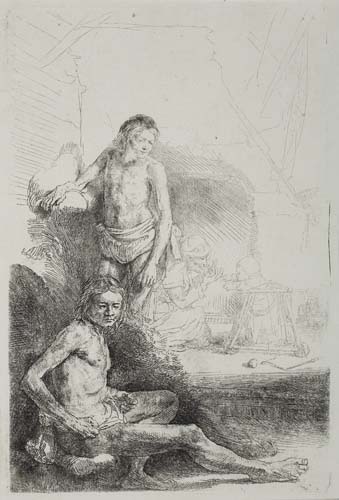 Appraisal: REMBRANDT VAN RIJN Nude Man Seated and Another Standing with