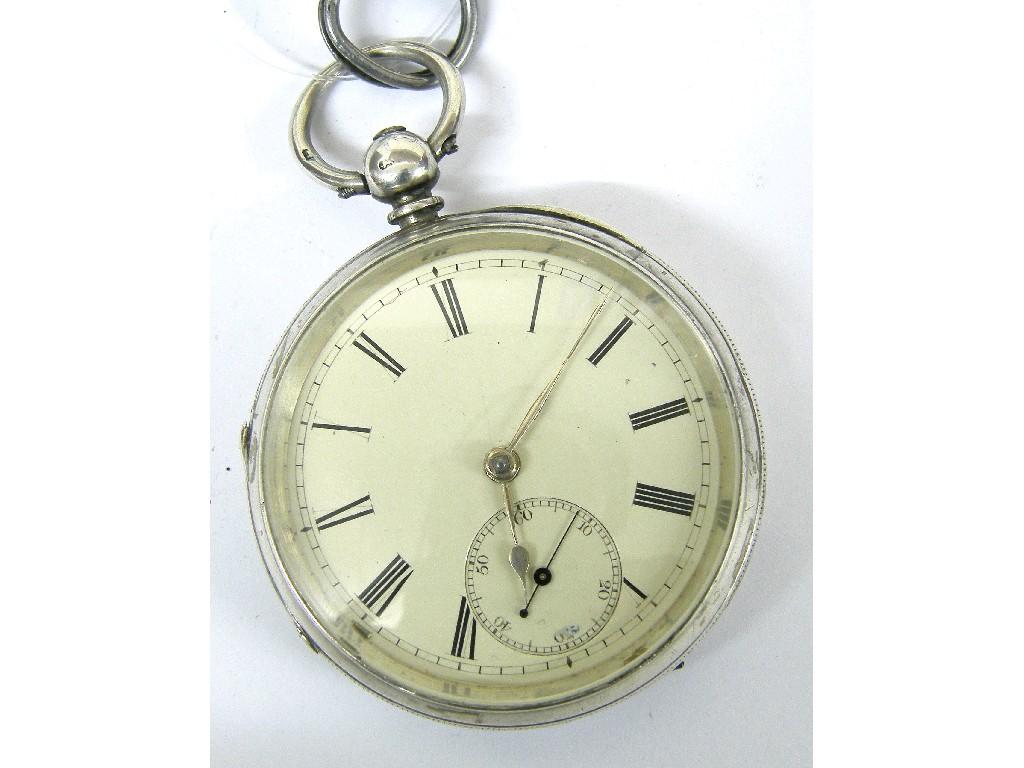 Appraisal: Swiss gunmetal alarm lever pocket watch mm