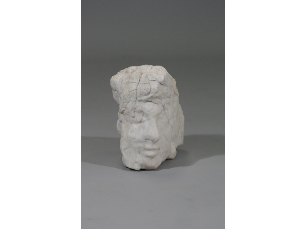 Appraisal: Carved Marble Bust Mid- th c artist signed carved facial