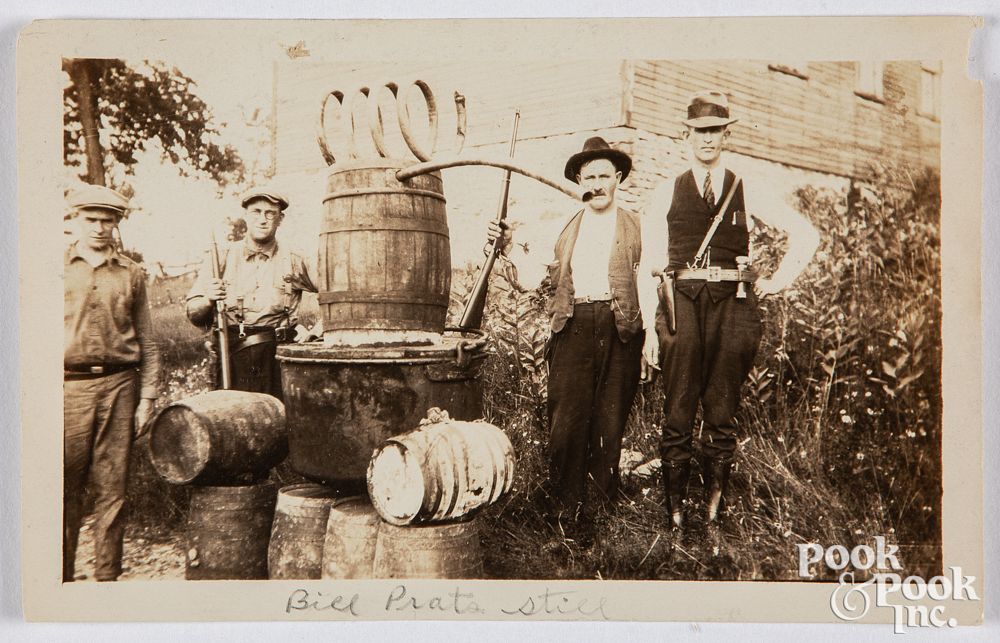 Appraisal: Photograph of a moonshine still Photograph of a moonshine still