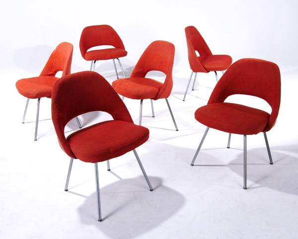 Appraisal: EERO SARINEN KNOLL Set of six side chairs upholstered in