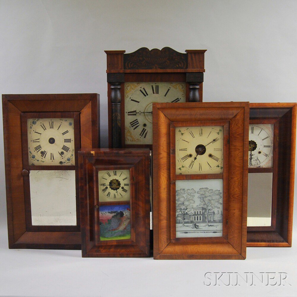 Appraisal: Miniature Ogee and Four Other Shelf Clocks c the miniature