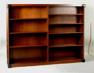 Appraisal: Custom Designed Marquetry Bookcase Custom designed marquetry bookcase double width