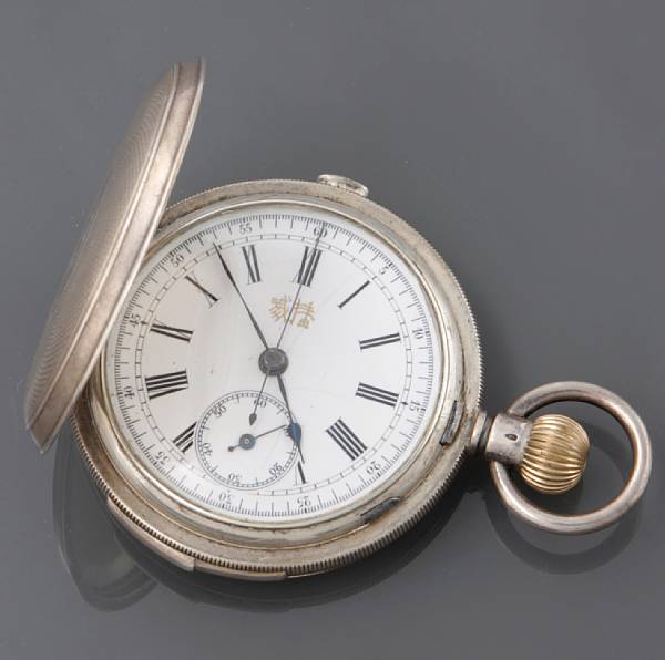 Appraisal: Swiss A silver hunter cased quarter repeating chronograph for the