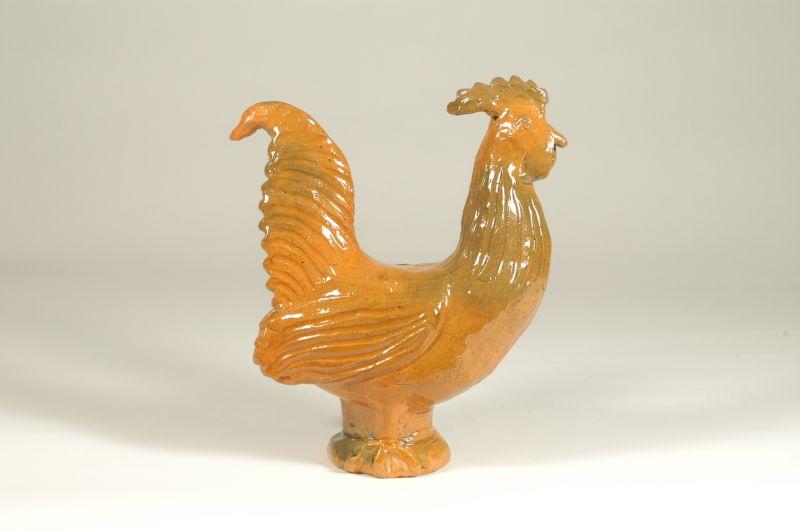 Appraisal: Signed Charles Moore Large lead glazed earthenware chicken H W