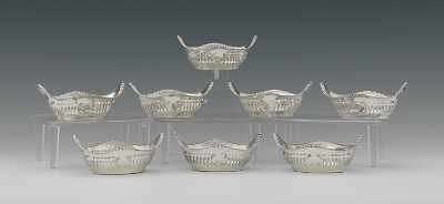 Appraisal: A Set of Eight Gorham Sterling Silver Personal Mints Boat