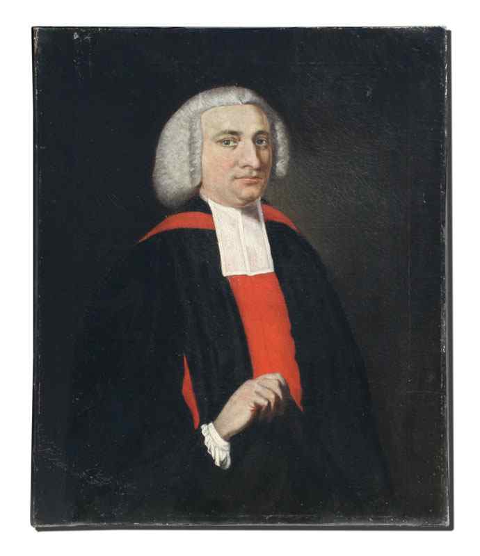 Appraisal: EARLY OIL ON CANVAS PORTRAIT OF A GENTLEMAN Clergy or