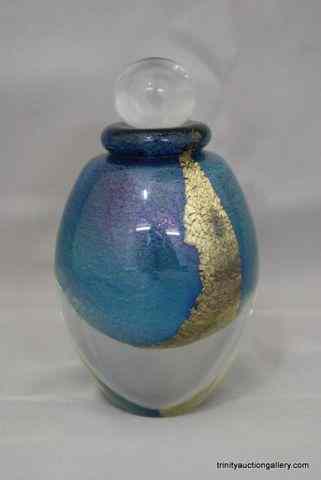 Appraisal: Eickholt Art Glass Perfume Bottle SignedHand blown art glass perfume