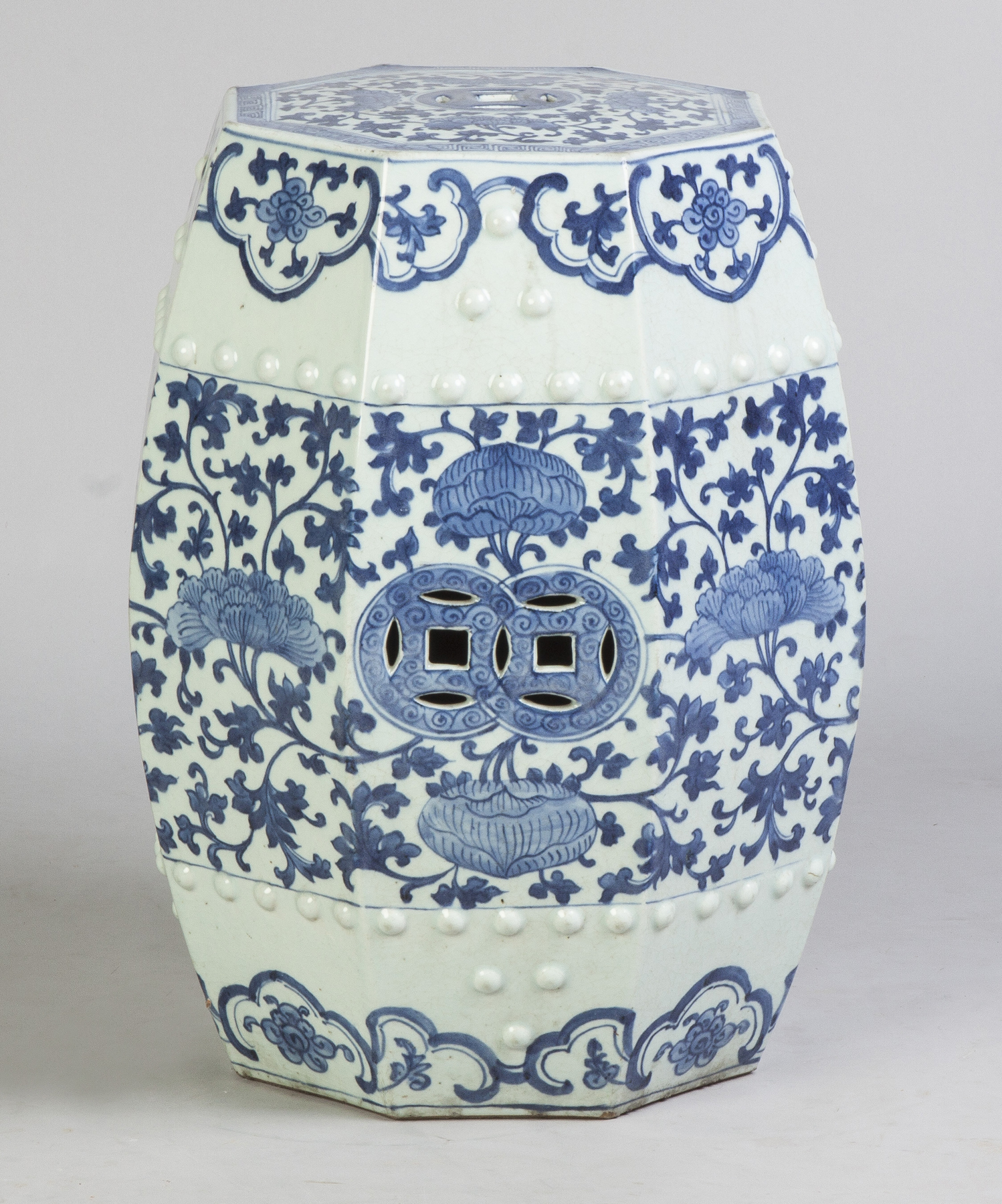 Appraisal: Chinese Porcelain Garden Seat Hand painted blue decoration