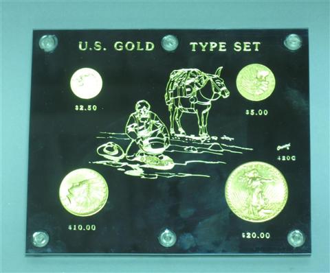 Appraisal: U S GOLD TYPE SET FOUR COINS Including Indian Head