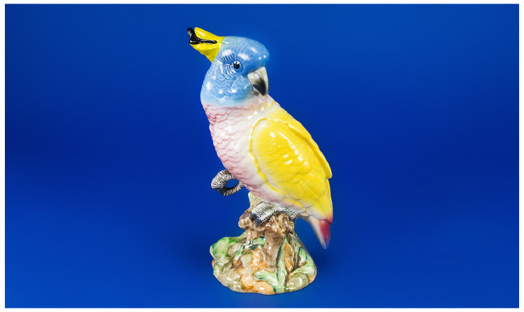 Appraisal: Beswick Bird Figure Cockatoo Model No Turquoise and Yellow Gloss