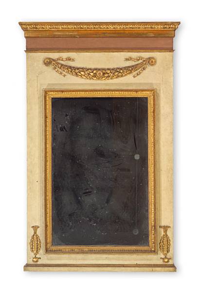 Appraisal: A Continental Neoclassical parcel gilt and painted mirror first quarter