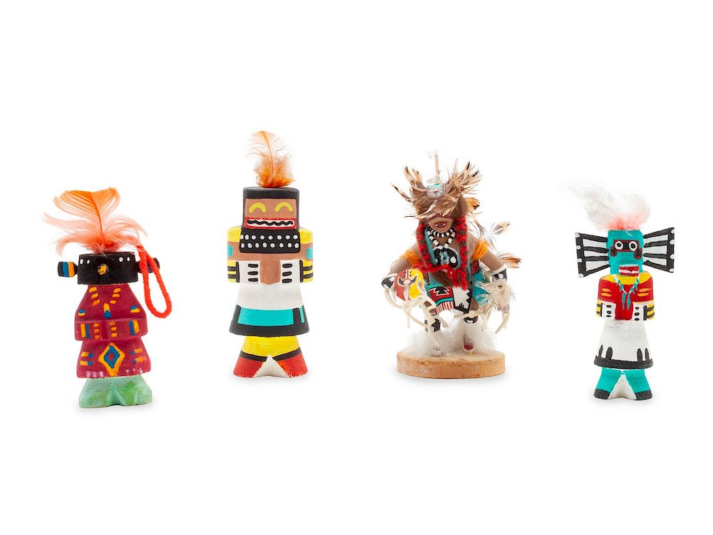 Appraisal: Four Contemporary Hopi Kachinas height of tallest inches Four Contemporary