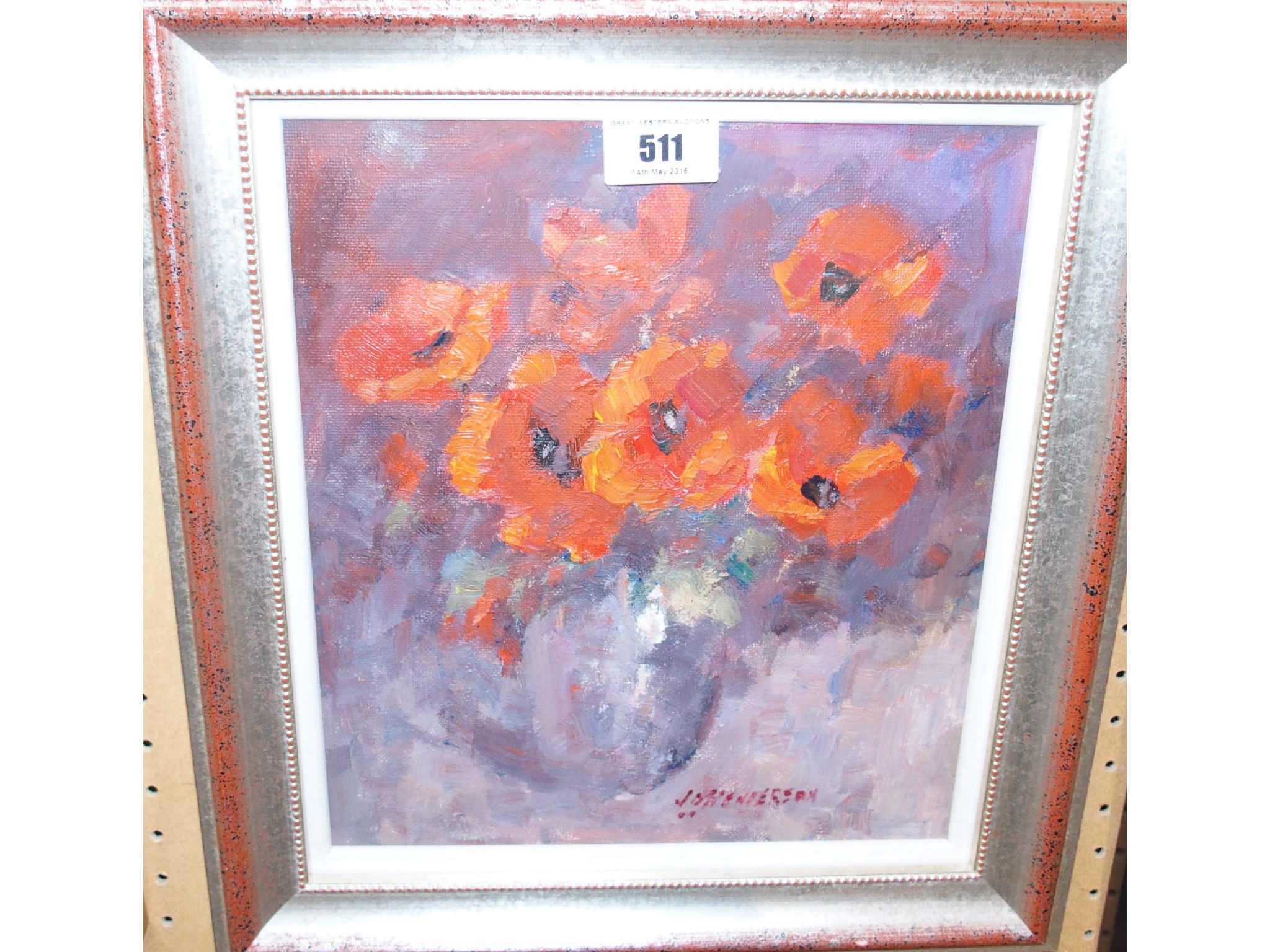 Appraisal: J D HENDERSON Poppies signed oil on board