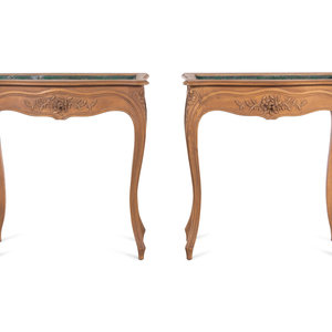 Appraisal: A Pair of Louis XV Style Fruitwood Jardini re Stands