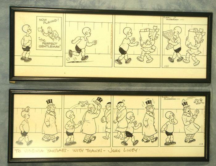 Appraisal: Carl Anderson American pen and ink panel comic strip drawings