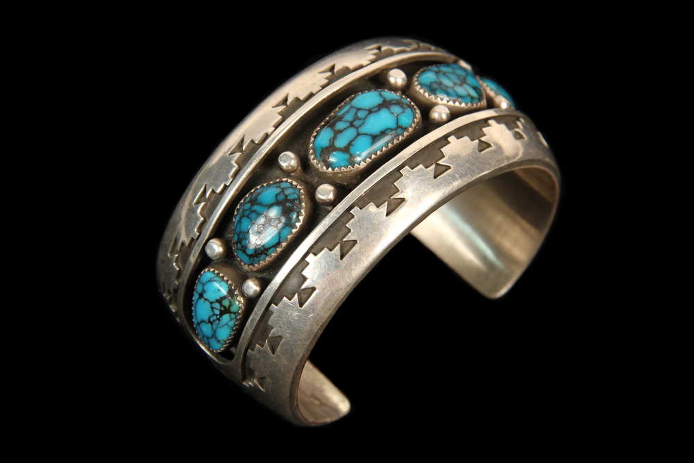 Appraisal: BRACELET - Native American Crafted Sterling Silver and Turquoise Bracelet